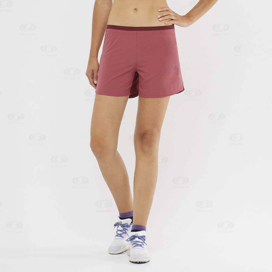 Bermudas Salomon CROSS 5'' Mujer Rojos | MX-M1958