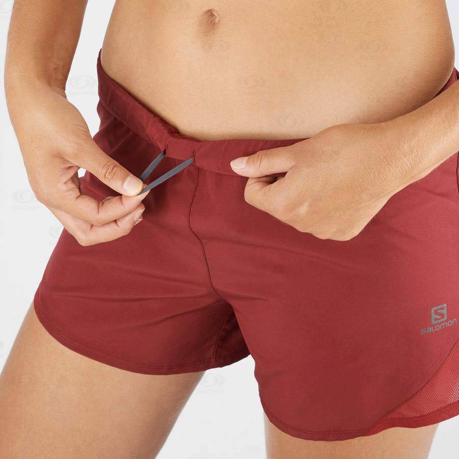 Bermudas Salomon CROSS REBEL 4'' Mujer Rojos | MX-L1557