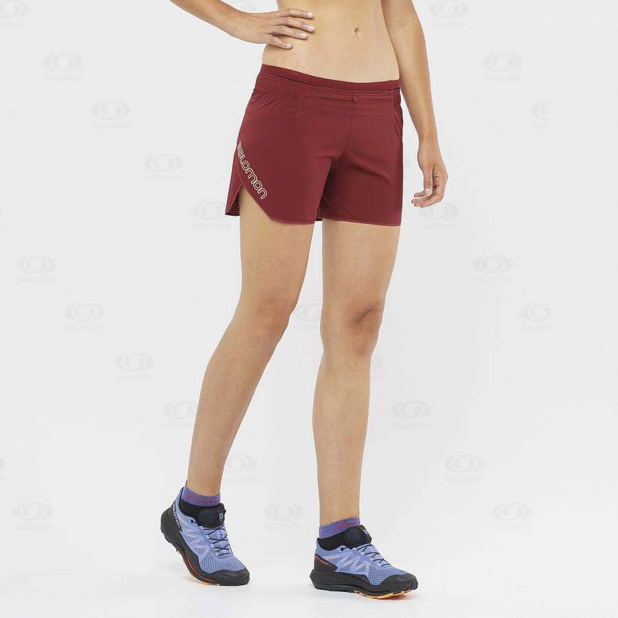 Bermudas Salomon SENSE AERO 5'' Mujer Rojos | MX-S1499