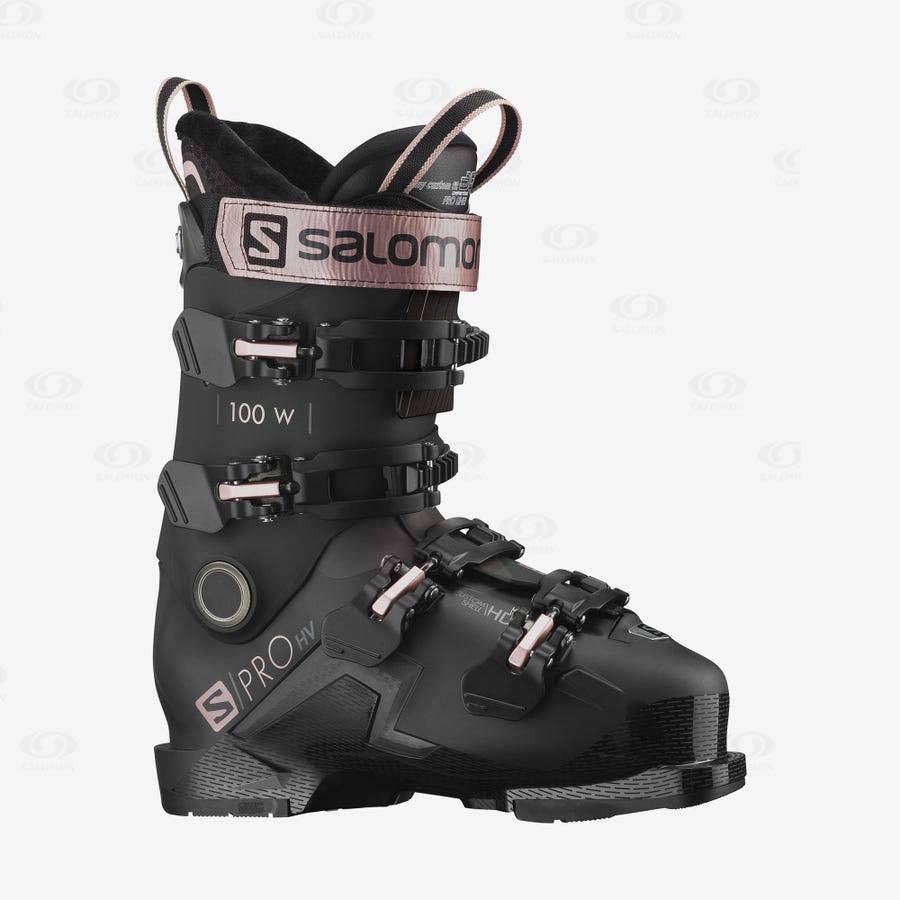 Botas Esqui Salomon S/PRO HV 100 Mujer Negros Rosas Dorados | MX-N1330