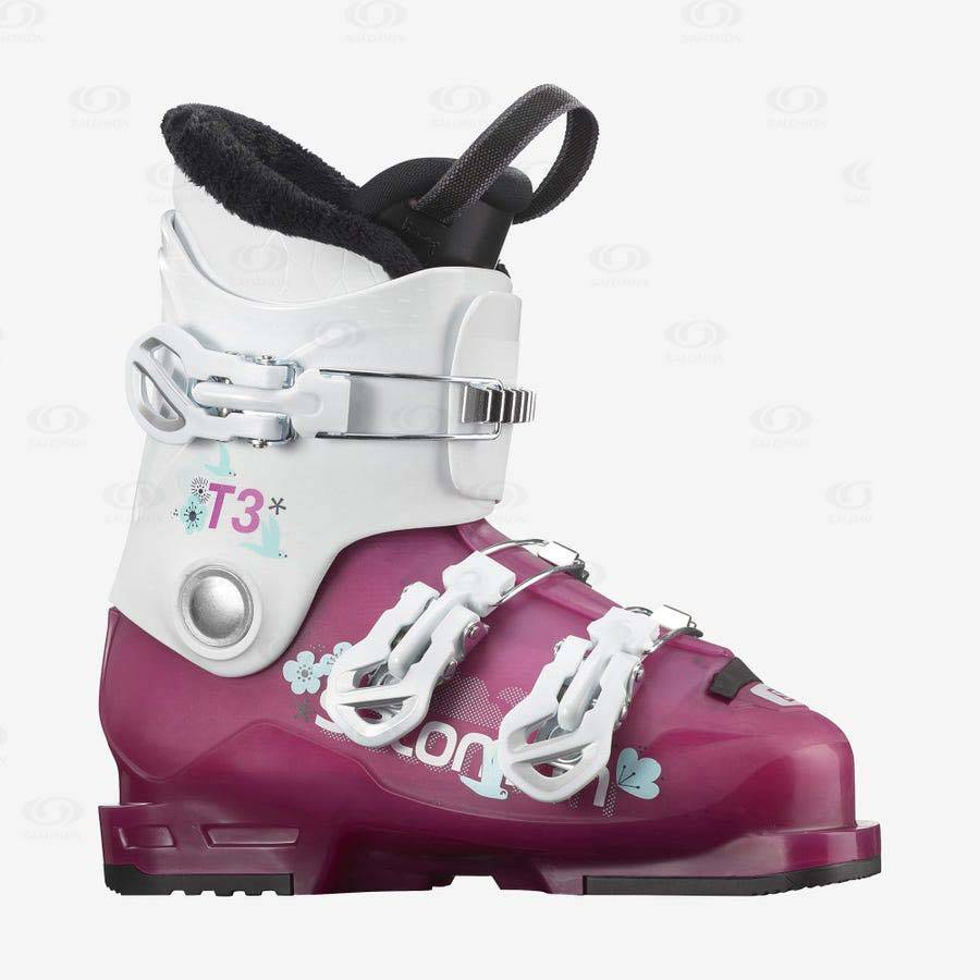 Botas Esqui Salomon T3 RT GIRLY Niños Morados Blancos | MX-A1983