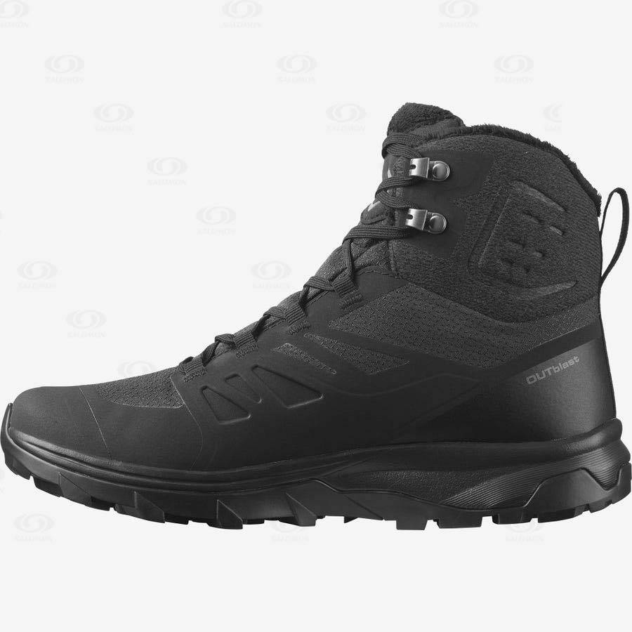 Botas Impermeables Salomon OUTBLAST THINSULATE™ CLIMASALOMON™ Mujer Negros | MX-A2578