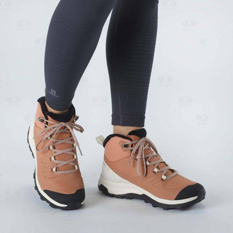 Botas Impermeables Salomon OUTSNAP CLIMASALOMON™ Mujer Beige | MX-M2245