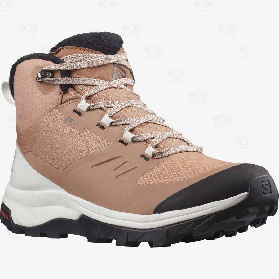 Botas Impermeables Salomon OUTSNAP CLIMASALOMON™ Mujer Beige | MX-M2245