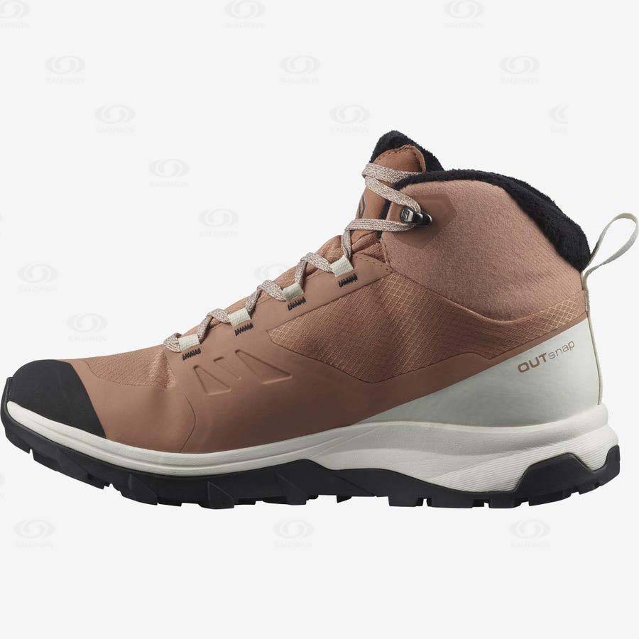 Botas Impermeables Salomon OUTSNAP CLIMASALOMON™ Mujer Beige | MX-M2245