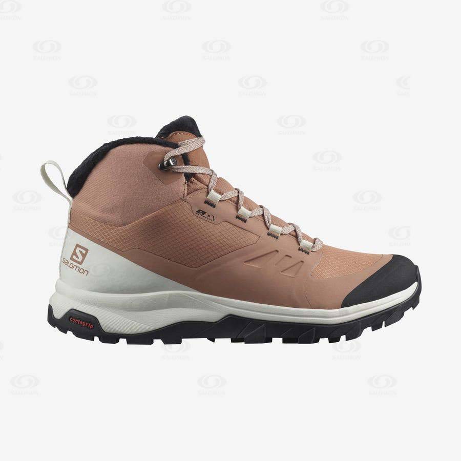 Botas Impermeables Salomon OUTSNAP CLIMASALOMON™ Mujer Beige | MX-M2245