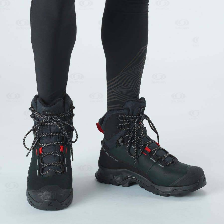 Botas Impermeables Salomon QUEST WINTER THINSULATE™ CLIMASALOMON™ Mujer Negros | MX-A2242