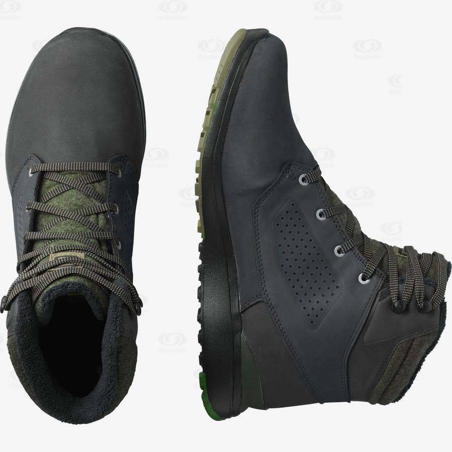 Botas Impermeables Salomon UTILITY WINTER CLIMASALOMON™ Hombre Negros Verdes | MX-S1261