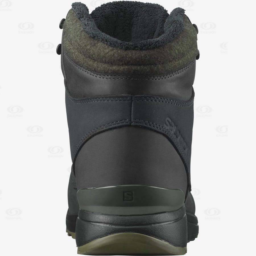 Botas Impermeables Salomon UTILITY WINTER CLIMASALOMON™ Hombre Negros Verdes | MX-S1261