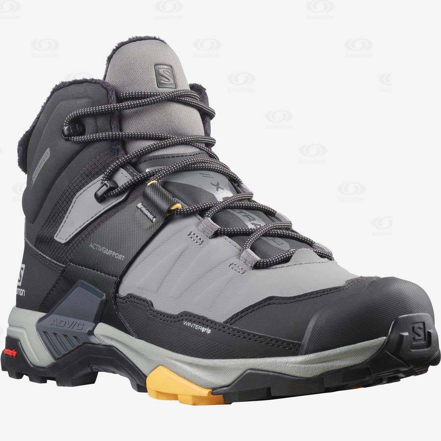 Botas Impermeables Salomon X ULTRA 4 MID WINTER THINSULATE™ CLIMASALOMON™ Hombre Negros Grises | MX-L1340