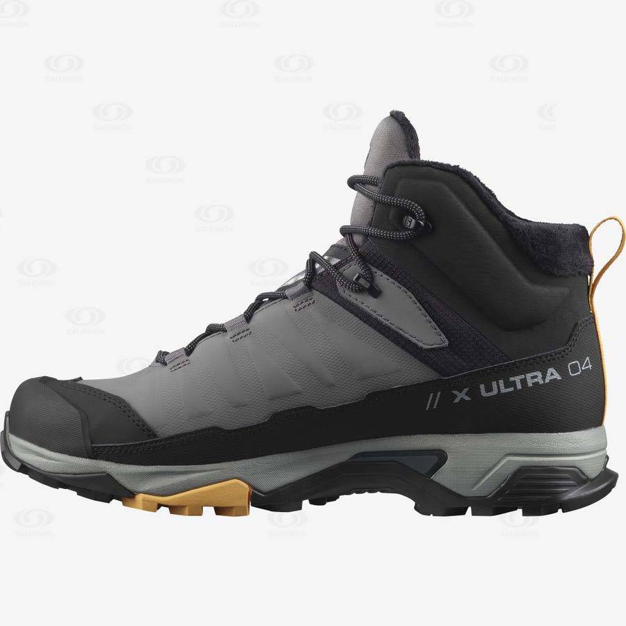 Botas Impermeables Salomon X ULTRA 4 MID WINTER THINSULATE™ CLIMASALOMON™ Hombre Negros Grises | MX-L1340