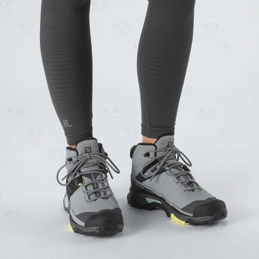 Botas Impermeables Salomon X ULTRA 4 MID WINTER THINSULATE™ CLIMASALOMON™ Mujer Grises | MX-L2397