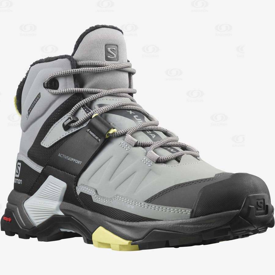 Botas Impermeables Salomon X ULTRA 4 MID WINTER THINSULATE™ CLIMASALOMON™ Mujer Grises | MX-L2397