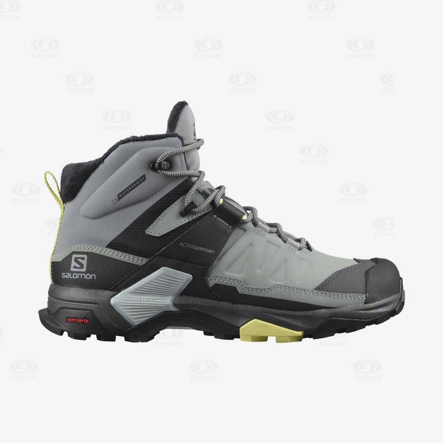 Botas Impermeables Salomon X ULTRA 4 MID WINTER THINSULATE™ CLIMASALOMON™ Mujer Grises | MX-L2397