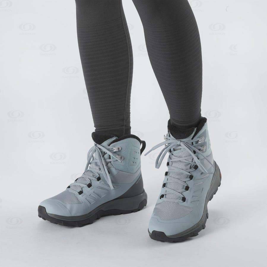 Botas Montaña Salomon OUTBLAST THINSULATE™ CLIMASALOMON™ WATERPROOF Mujer Azules | MX-M2539