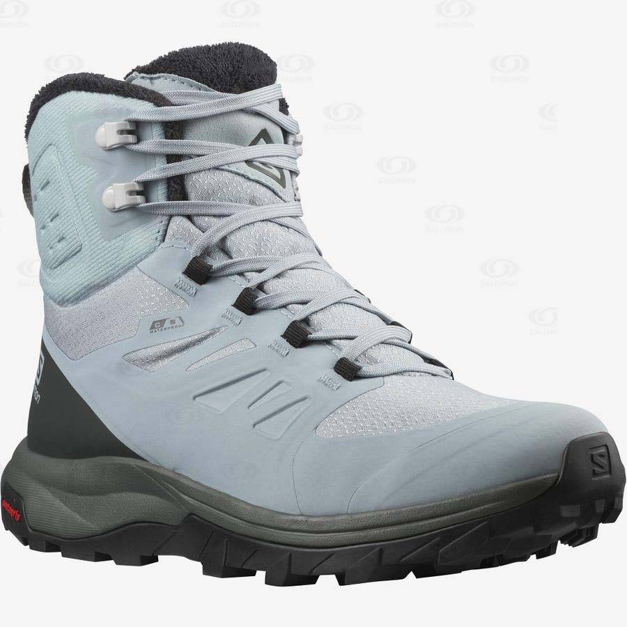 Botas Montaña Salomon OUTBLAST THINSULATE™ CLIMASALOMON™ WATERPROOF Mujer Azules | MX-M2539