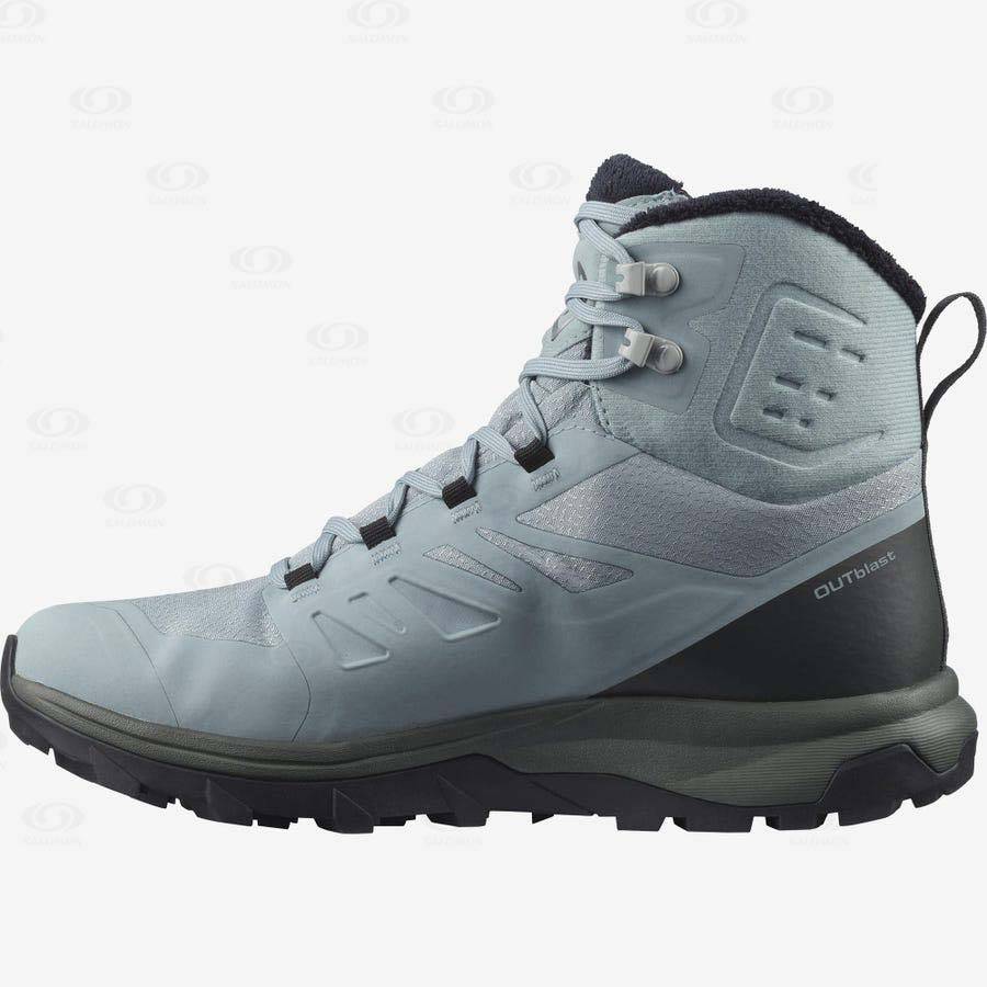 Botas Montaña Salomon OUTBLAST THINSULATE™ CLIMASALOMON™ WATERPROOF Mujer Azules | MX-M2539