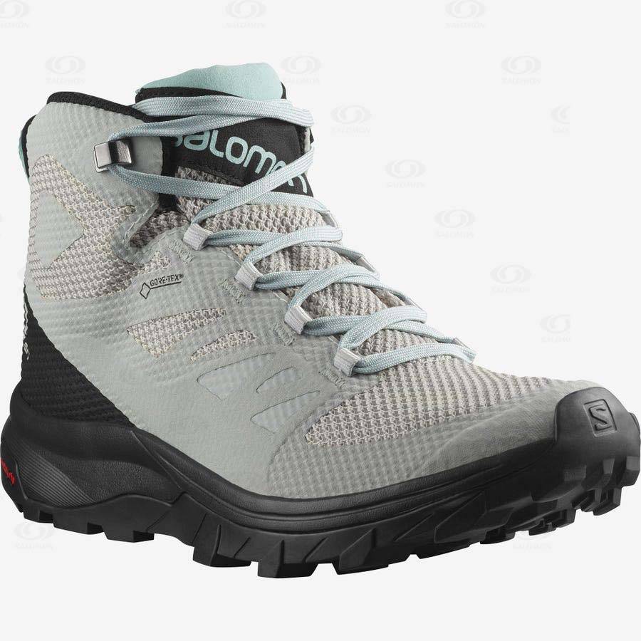 Botas Montaña Salomon OUTLINE MID GORE-TEX Mujer Beige | MX-O2232