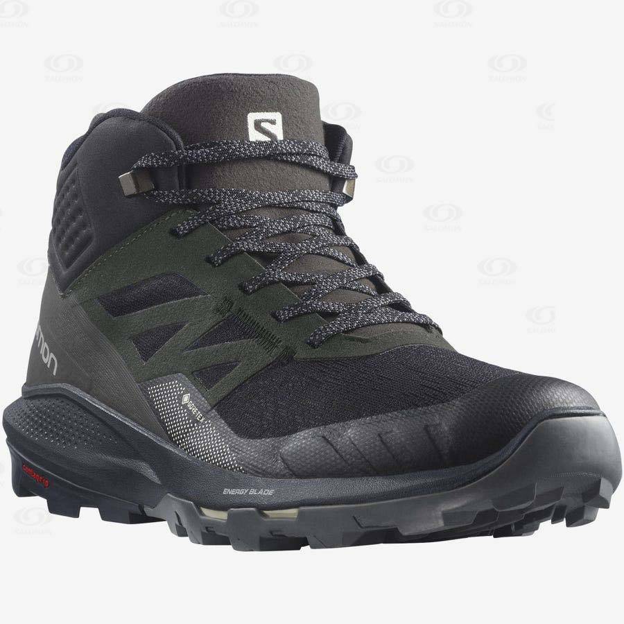 Botas Montaña Salomon OUTPULSE MID GORE-TEX Hombre Negros | MX-L1851