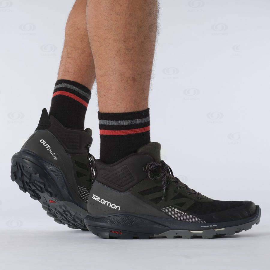 Botas Montaña Salomon OUTPULSE MID GORE-TEX Hombre Negros | MX-L1851