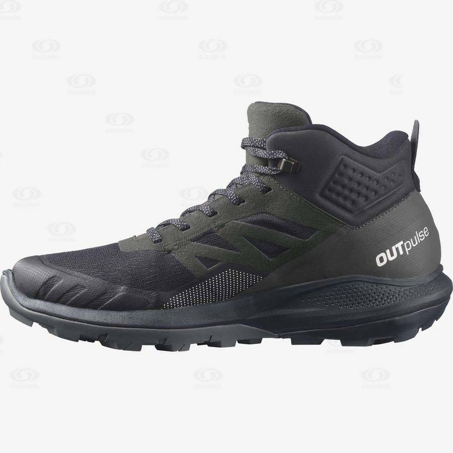 Botas Montaña Salomon OUTPULSE MID GORE-TEX Hombre Negros | MX-L1851