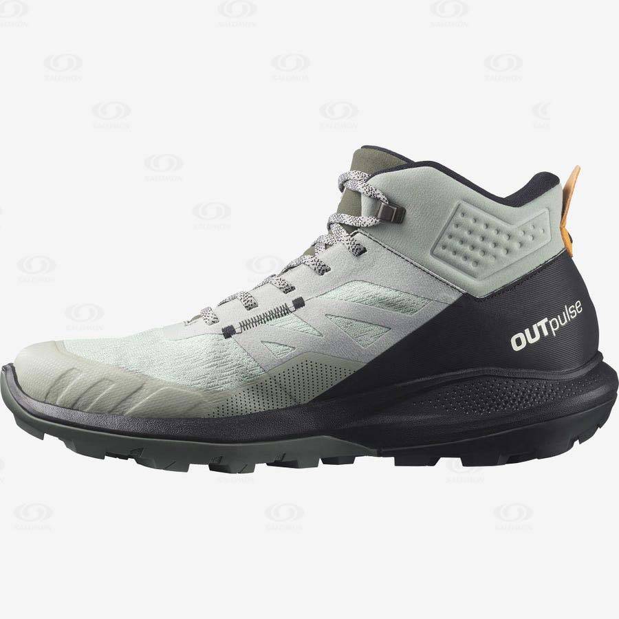 Botas Montaña Salomon OUTPULSE MID GORE-TEX Hombre Negros Turquesa | MX-M1475