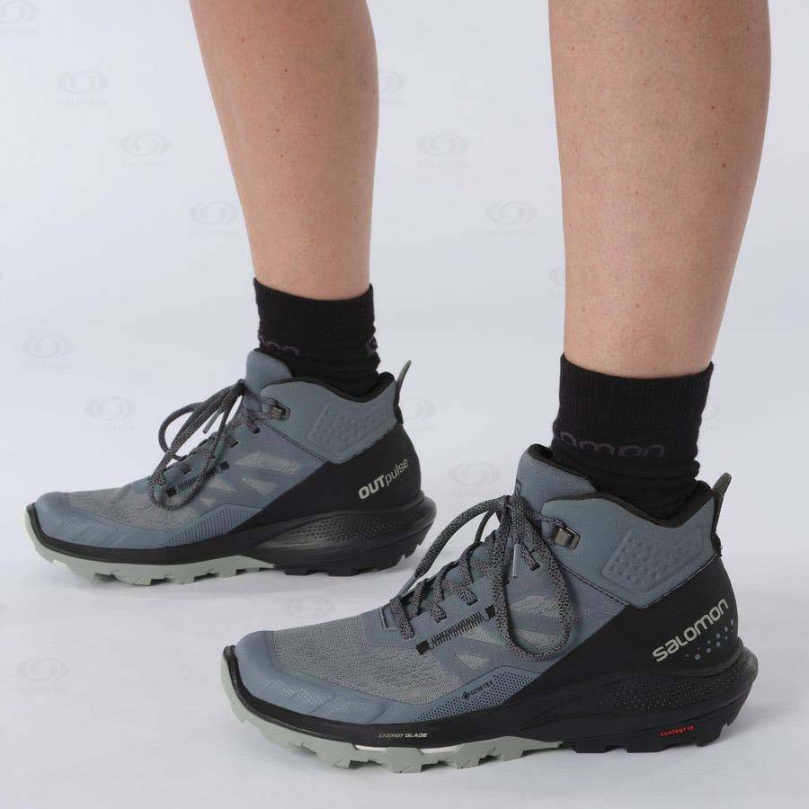 Botas Montaña Salomon OUTPULSE MID GORE-TEX Mujer Plateados | MX-O1483