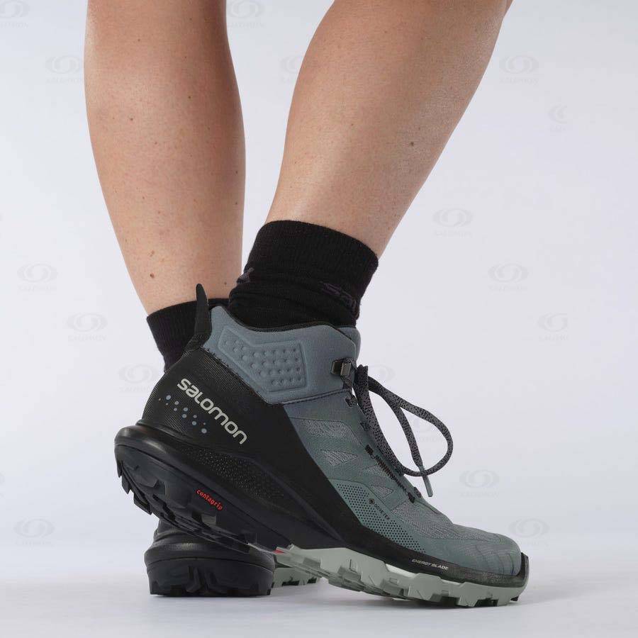 Botas Montaña Salomon OUTPULSE MID GORE-TEX Mujer Plateados | MX-O1483