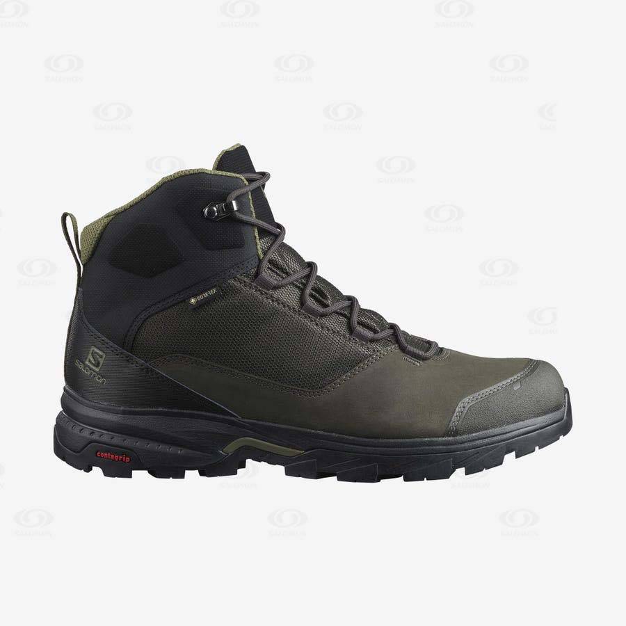 Botas Montaña Salomon OUTWARD GORE-TEX Hombre Negros Verde Oliva | MX-N2107