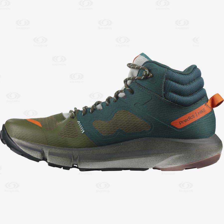 Botas Montaña Salomon PREDICT HIKE MID GORE-TEX Hombre Verdes Oscuro Verde Oliva | MX-S2087