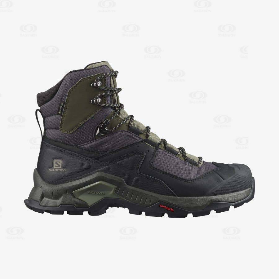 Botas Montaña Salomon QUEST ELEMENT GORE-TEX Hombre Negros Verde Oliva | MX-N2114