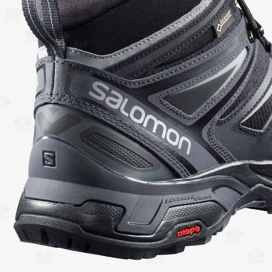 Botas Montaña Salomon X ULTRA 3 MID GORE-TEX Hombre Grises Negros | MX-O2169