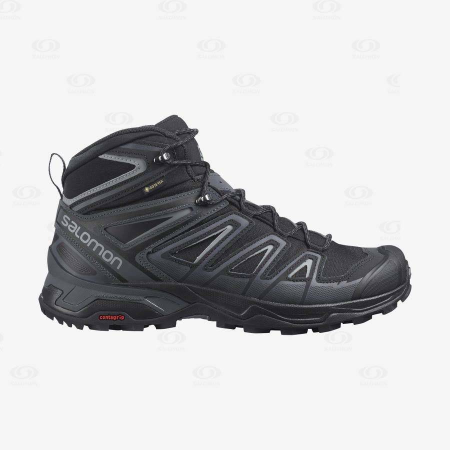 Botas Montaña Salomon X ULTRA 3 WIDE MID GORE-TEX Hombre Grises Negros | MX-O1448