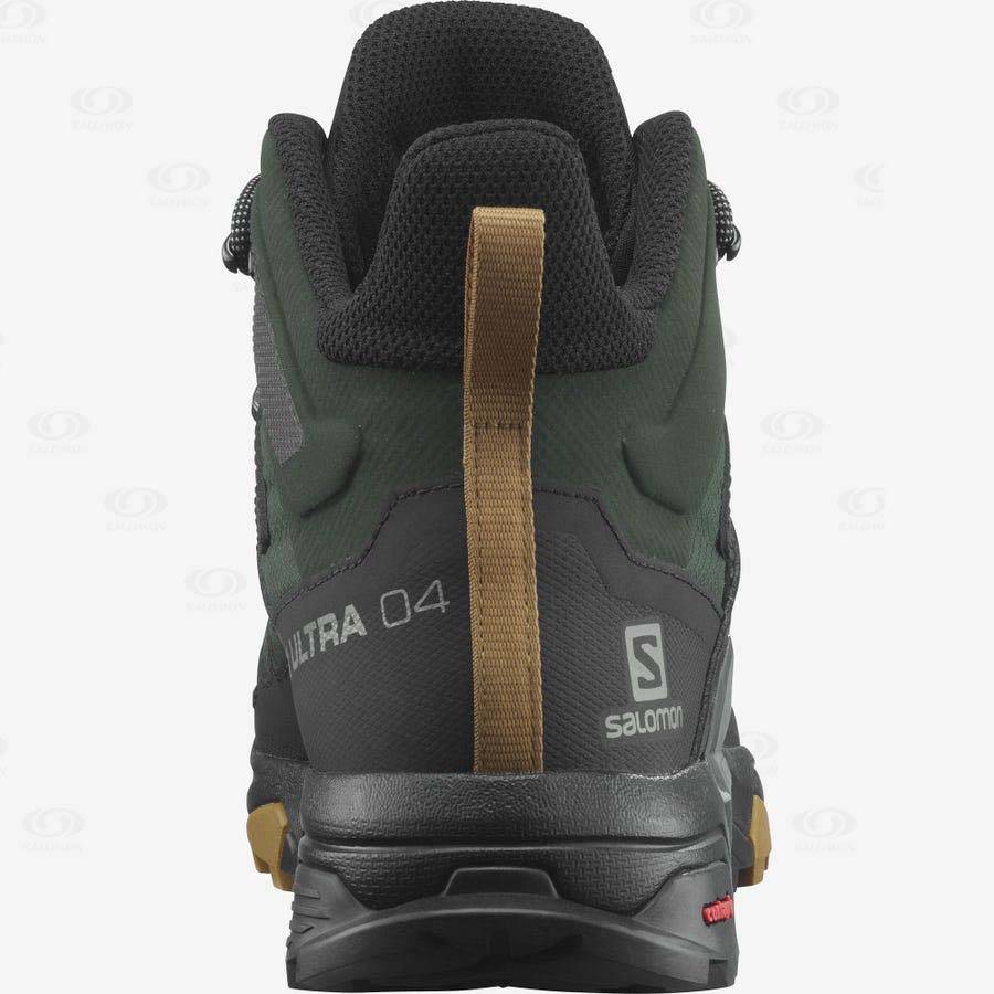 Botas Montaña Salomon X ULTRA 4 MID GORE-TEX Hombre Verdes Negros | MX-O1152