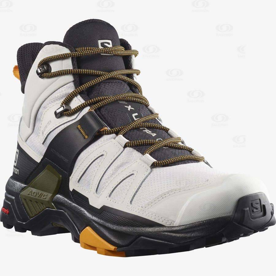 Botas Montaña Salomon X ULTRA 4 MID GORE-TEX Hombre Blancos Negros | MX-S2507