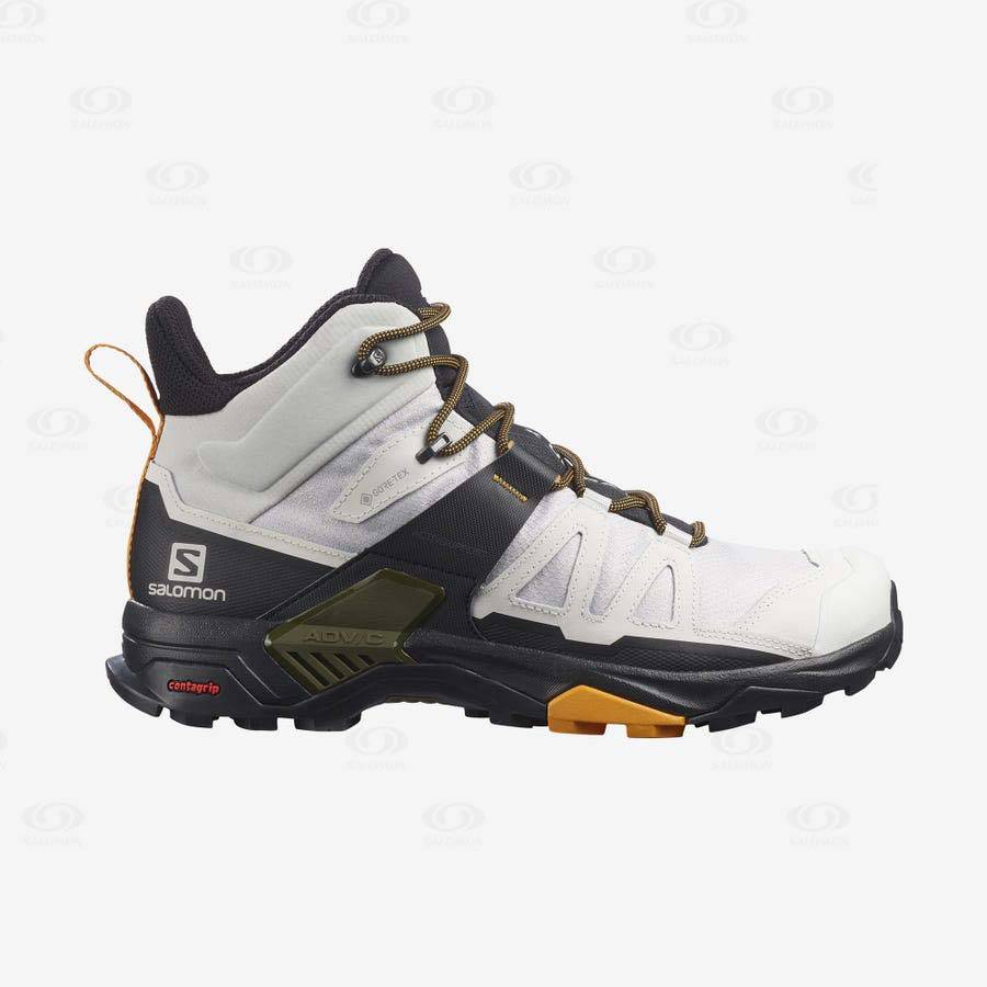 Botas Montaña Salomon X ULTRA 4 MID GORE-TEX Hombre Blancos Negros | MX-S2507