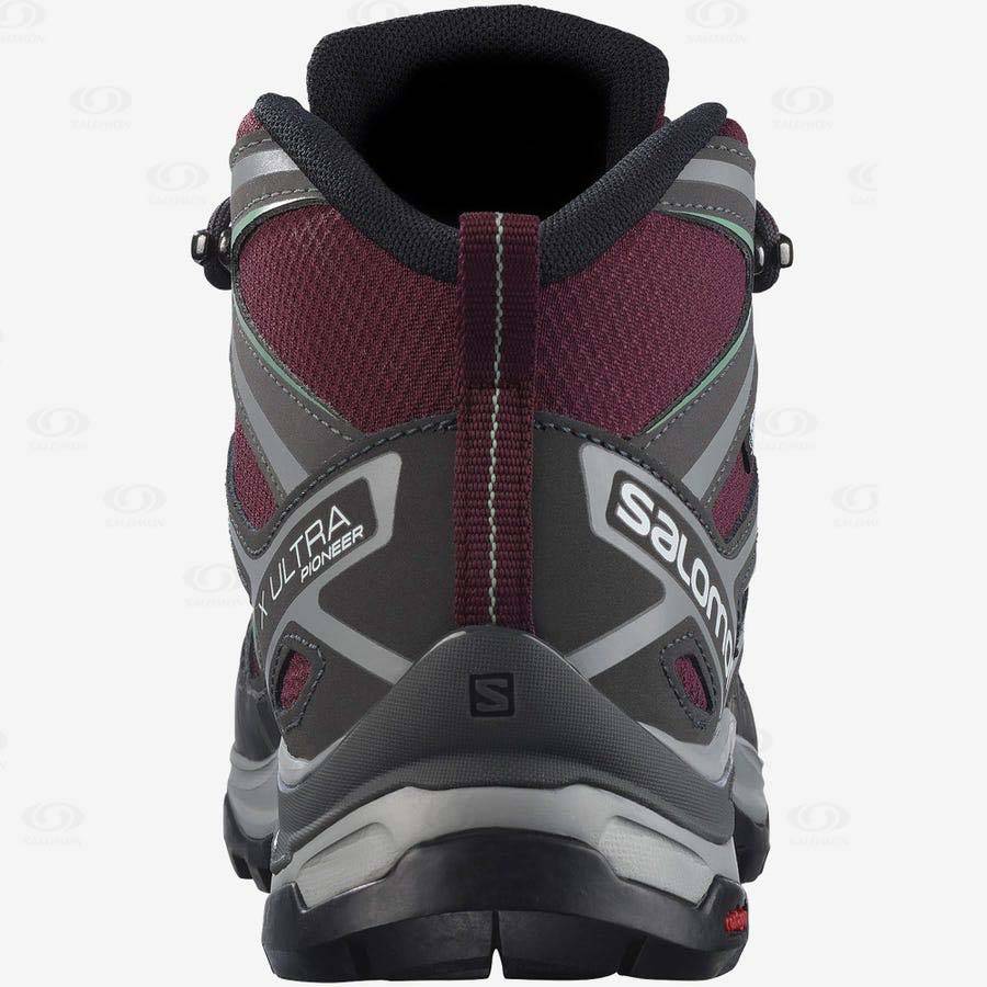 Botas Montaña Salomon X ULTRA PIONEER MID CLIMASALOMON™ WATERPROOF Mujer Rojos | MX-L1991