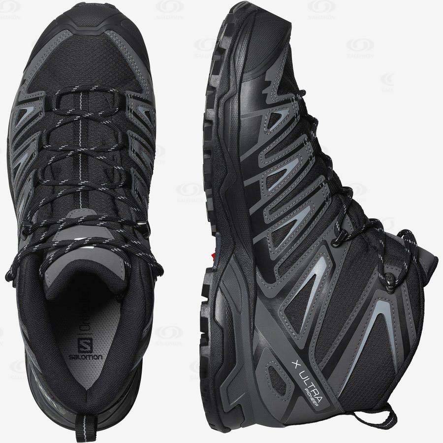 Botas Montaña Salomon X ULTRA PIONEER MID CLIMASALOMON™ WATERPROOF Hombre Grises Negros | MX-N1218