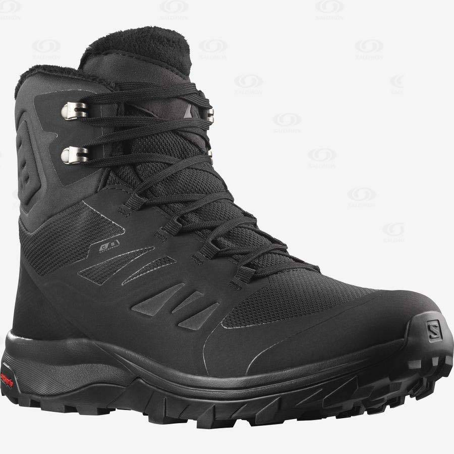 Botas de Invierno Salomon OUTBLAST THINSULATE™ CLIMASALOMON™ WATERPROOF Hombre Negros | MX-N1211