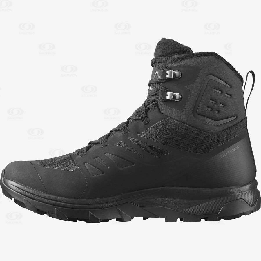 Botas de Invierno Salomon OUTBLAST THINSULATE™ CLIMASALOMON™ WATERPROOF Hombre Negros | MX-N1211