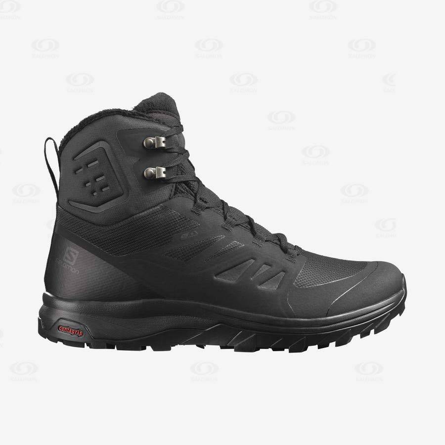 Botas de Invierno Salomon OUTBLAST THINSULATE™ CLIMASALOMON™ WATERPROOF Hombre Negros | MX-N1211