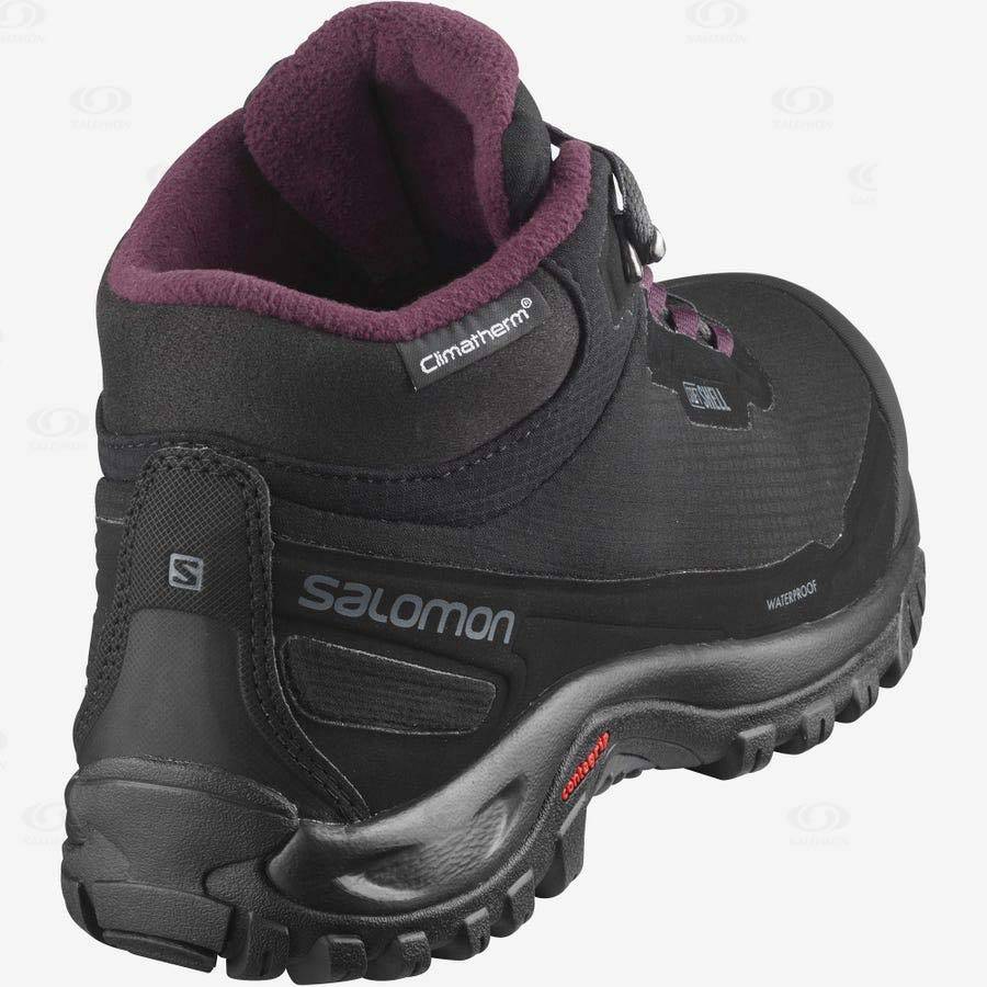 Botas de Invierno Salomon SHELTER CLIMASALOMON™ WATERPROOF Mujer Negros | MX-A1248