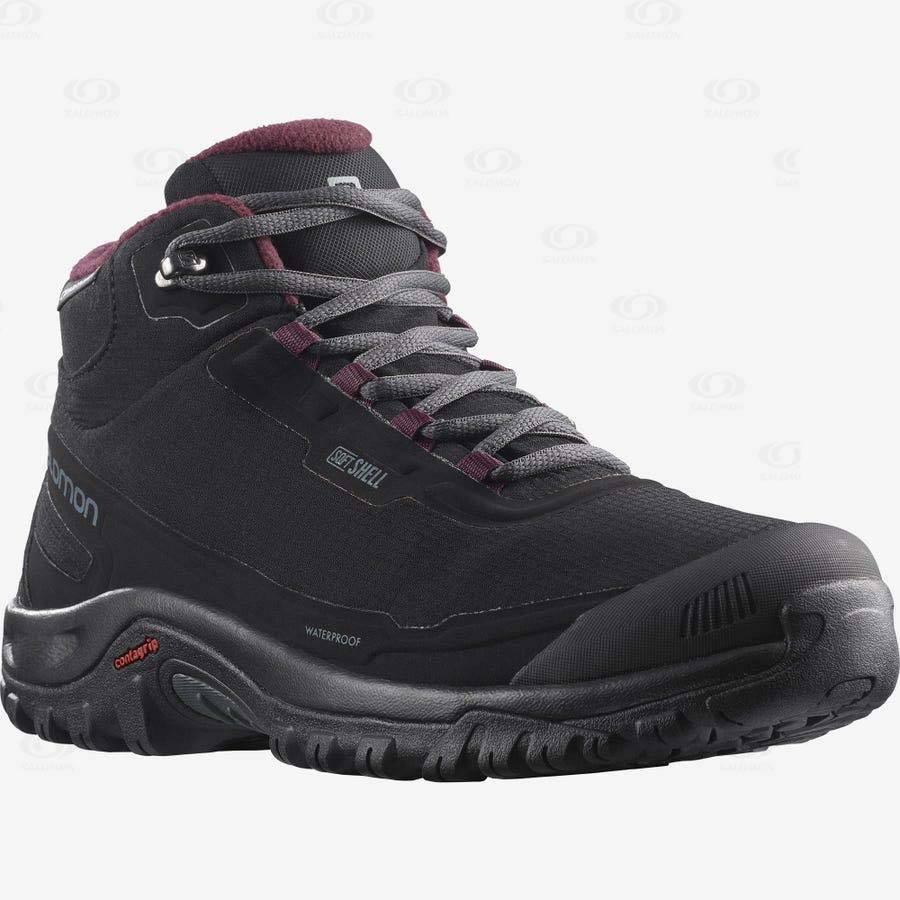 Botas de Invierno Salomon SHELTER CLIMASALOMON™ WATERPROOF Mujer Negros | MX-A1248