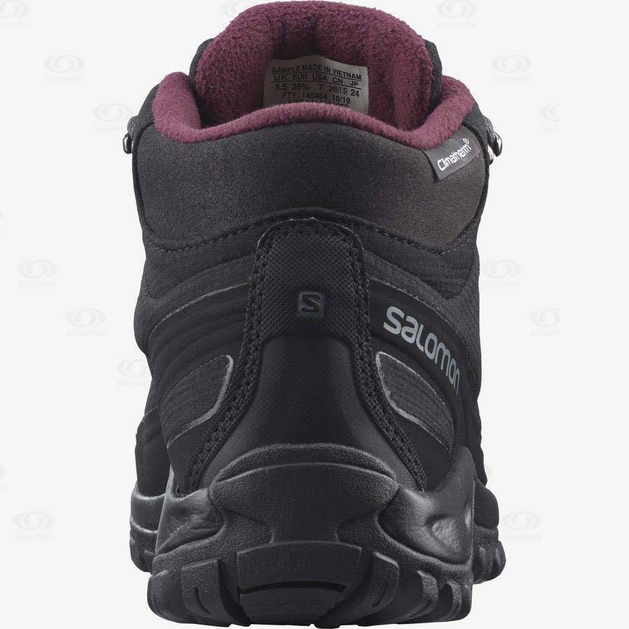 Botas de Invierno Salomon SHELTER CLIMASALOMON™ WATERPROOF Mujer Negros | MX-A1248