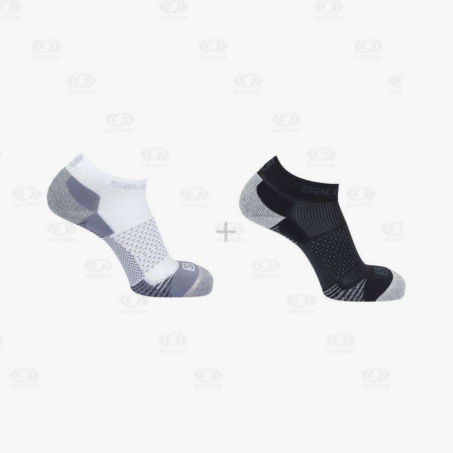 Calcetines Salomon SPEEDCROSS 2-PACK Hombre Blancos Negros | MX-M2119