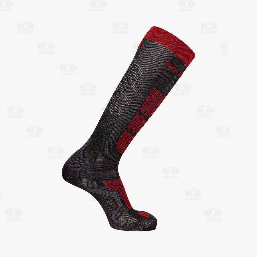 Calcetines Salomon S/PRO Hombre Negros Rojos | MX-W2820