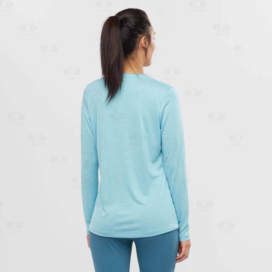 Camiseta Salomon AGILE Mujer Azules | MX-M1909