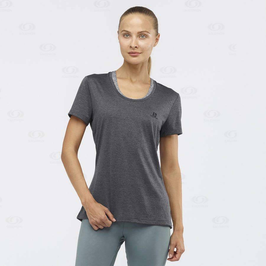 Camiseta Salomon AGILE Mujer Grises | MX-A1080