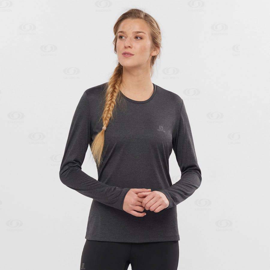 Camiseta Salomon AGILE Mujer Negros | MX-A1234