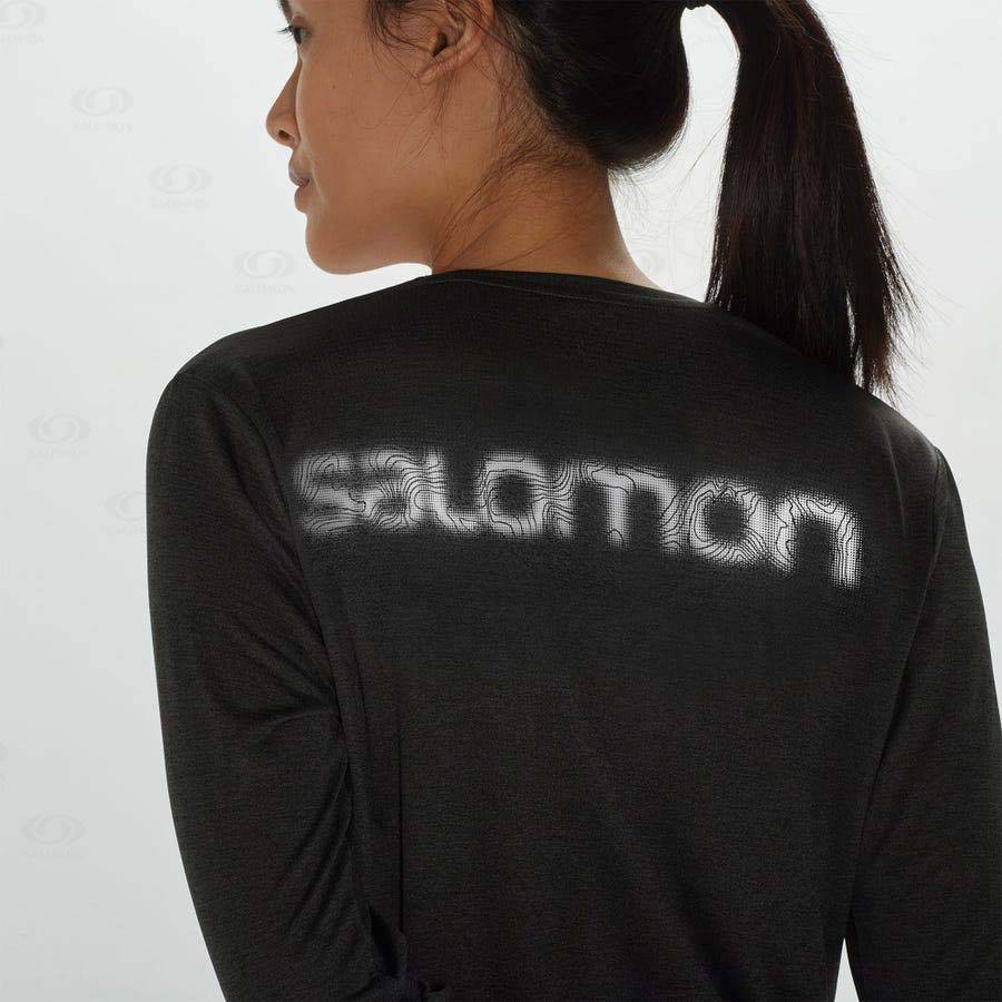 Camiseta Salomon AGILE Mujer Negros | MX-A1234